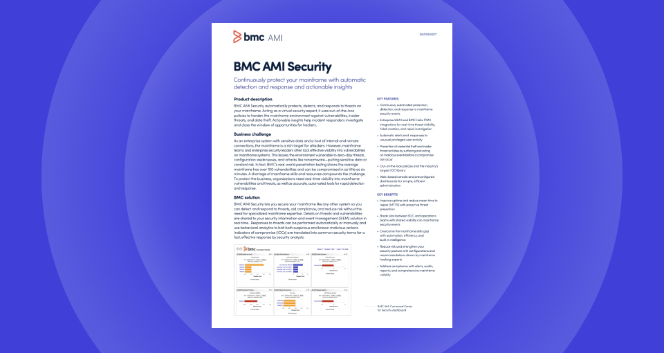 Mainframe-Umgebungen mit BMC AMI Security schützen 