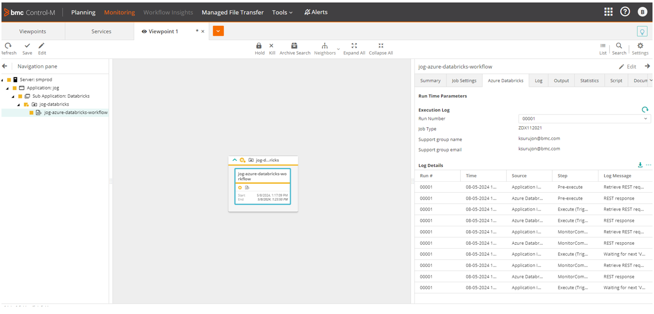 Databricks-Workflow wird ausgeführt