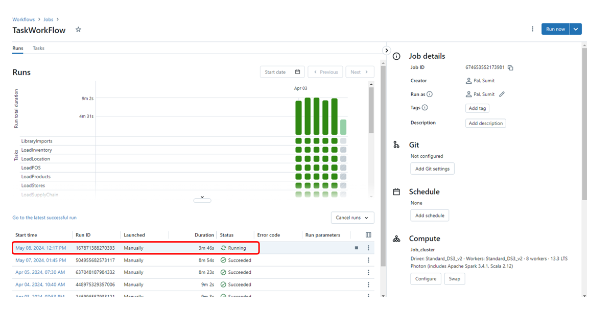 Aufgaben-Workflow in Azure Databricks