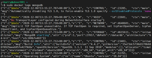 MongoDB Docker 8.1 – Zugriff auf Protokolldateien