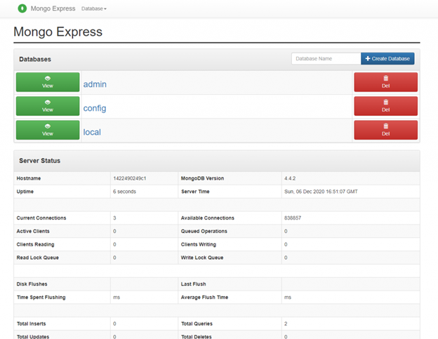 MongoDB Docker 9.3 - Mongo Express Überwachung