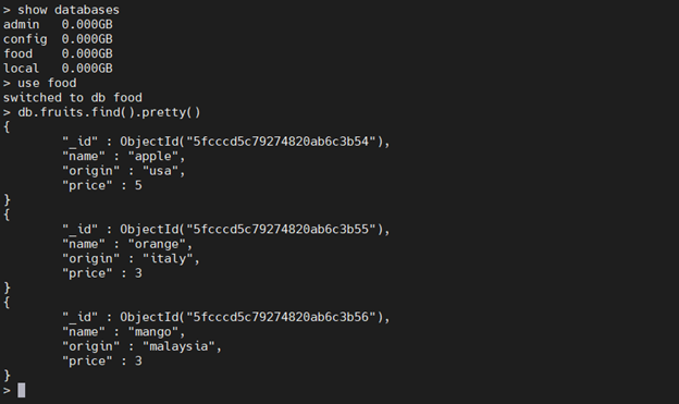 MongoDB Docker 7.5 – Datenbank anzeigen.