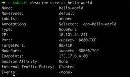 Kubernetes NodePort Servicebeschreibung