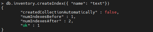 MongoDB erstellt einen Textindex.