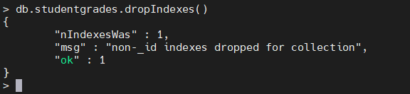 Beispiel, wie man alle MongoDB-Indizes löscht.