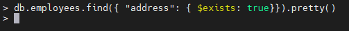 MongoDB $exists echtes Operatorbeispiel.