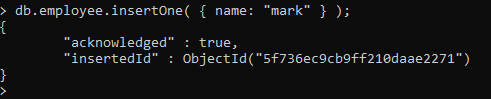 Erstellen Sie Sammlungen und fügen Sie Daten in MongoDB Shell ein