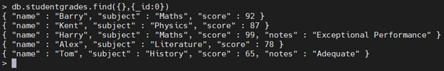 Datensatz zur Demonstration der Indexierungsfunktionalität von MongoDB.