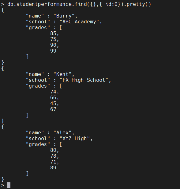 Erstellung eines Multikey-Index-Datensatzes in MongoDB.