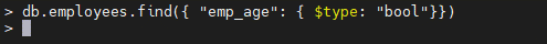 MongoDB $type Operator Beispiel 2.