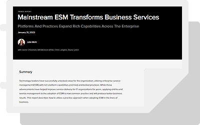 Forrester report Transform Business Services with ESM