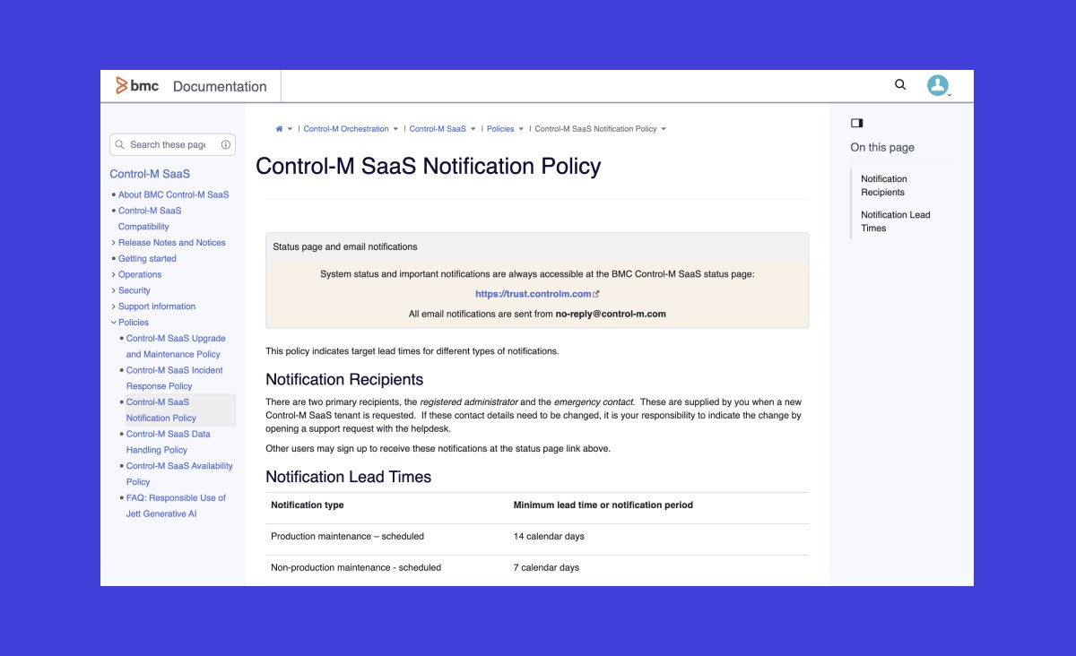 BMC Notification Policy