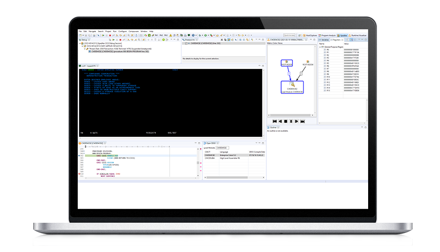 3270 emulator simulates functions of an IBM 3270 mainframe computer terminal for "green screen" tasks