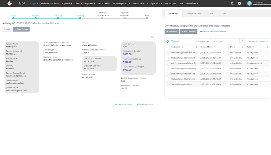 The data flow manages all the details in one place, every step done in the appropriate process step and recorded in one place for access to historical data.